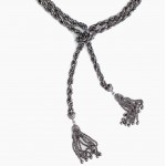 Adriana Knot Tassel Black Kickel Y Chain Necklace
